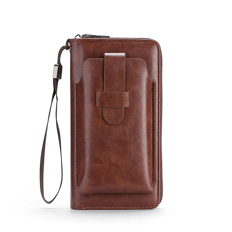 Men's Long Wallet Multi Card Slots Zipper Closure