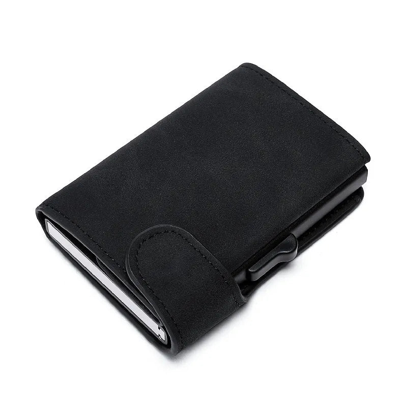 Men's Aluminum Card Case Wallet with Textured Exterior