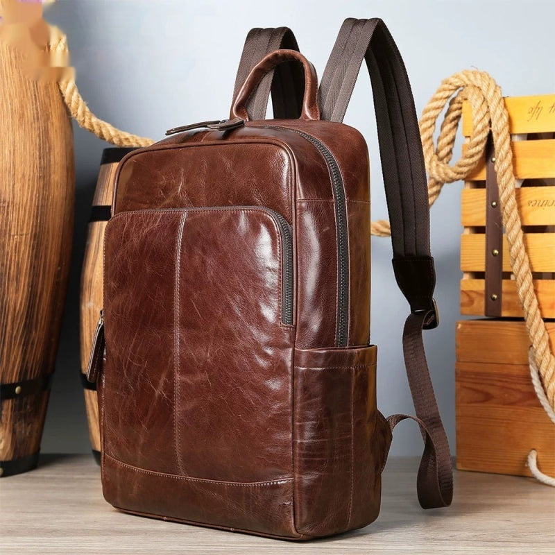 Men's Leather Business Backpack