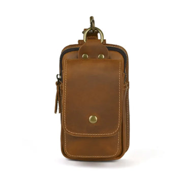 Crazy Horse Leather Men's Belt Bag First Layer